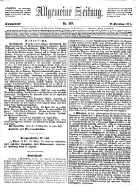 Allgemeine Zeitung Samstag 26. Oktober 1861