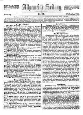 Allgemeine Zeitung Sonntag 27. Oktober 1861