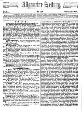 Allgemeine Zeitung Freitag 8. November 1861