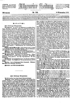 Allgemeine Zeitung Mittwoch 20. November 1861