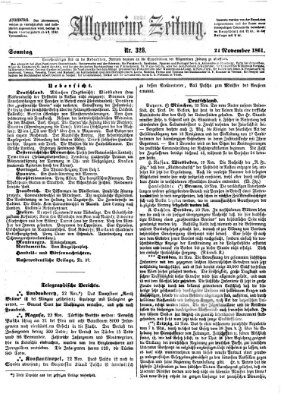 Allgemeine Zeitung Sonntag 24. November 1861