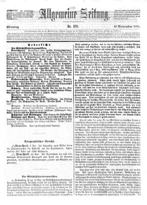 Allgemeine Zeitung Montag 25. November 1861