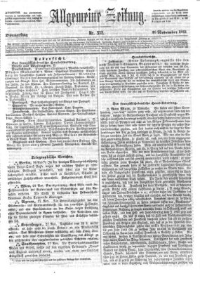 Allgemeine Zeitung Donnerstag 28. November 1861