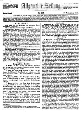 Allgemeine Zeitung Samstag 30. November 1861