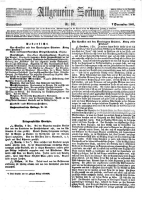 Allgemeine Zeitung Samstag 7. Dezember 1861