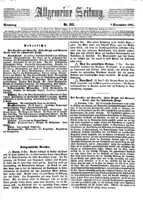 Allgemeine Zeitung Sonntag 8. Dezember 1861