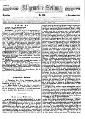 Allgemeine Zeitung Dienstag 10. Dezember 1861