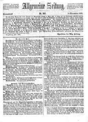 Allgemeine Zeitung Samstag 14. Dezember 1861