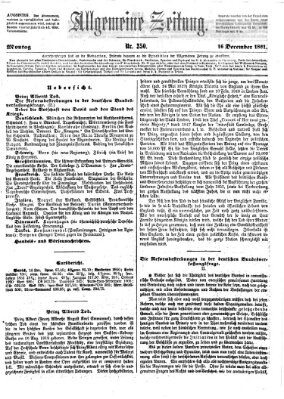 Allgemeine Zeitung Montag 16. Dezember 1861