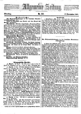 Allgemeine Zeitung Dienstag 17. Dezember 1861