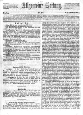 Allgemeine Zeitung Freitag 20. Dezember 1861