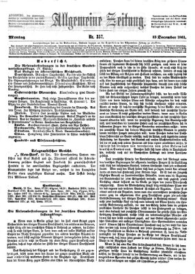 Allgemeine Zeitung Montag 23. Dezember 1861