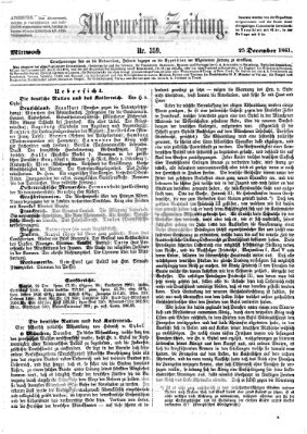 Allgemeine Zeitung Mittwoch 25. Dezember 1861