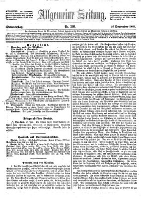 Allgemeine Zeitung Donnerstag 26. Dezember 1861