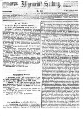 Allgemeine Zeitung Samstag 28. Dezember 1861