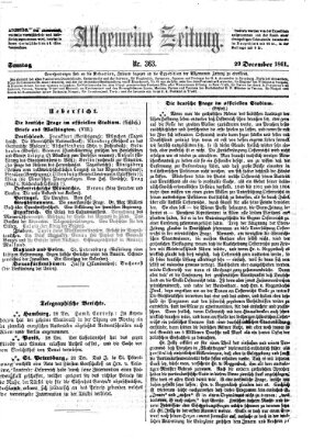 Allgemeine Zeitung Sonntag 29. Dezember 1861