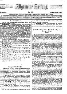 Allgemeine Zeitung Dienstag 31. Dezember 1861