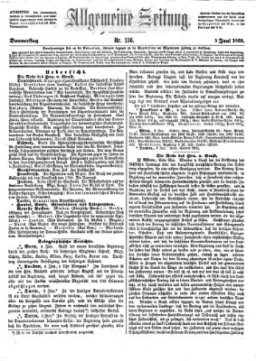 Allgemeine Zeitung Donnerstag 5. Juni 1862