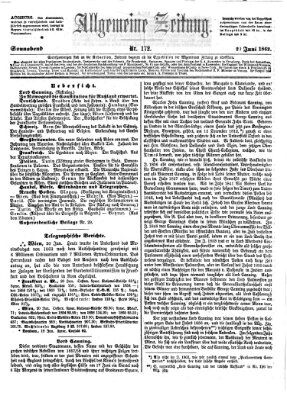 Allgemeine Zeitung Samstag 21. Juni 1862