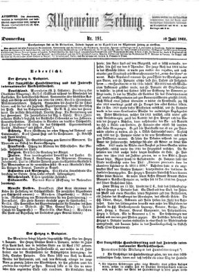 Allgemeine Zeitung Donnerstag 10. Juli 1862