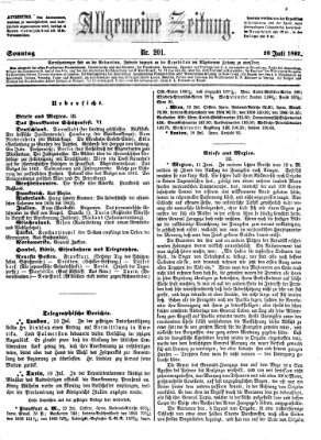 Allgemeine Zeitung Sonntag 20. Juli 1862