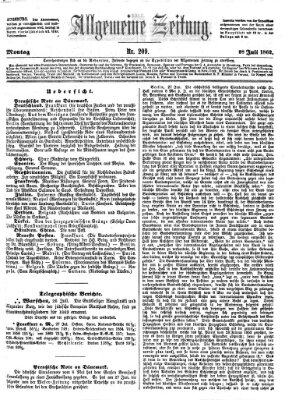 Allgemeine Zeitung Montag 28. Juli 1862