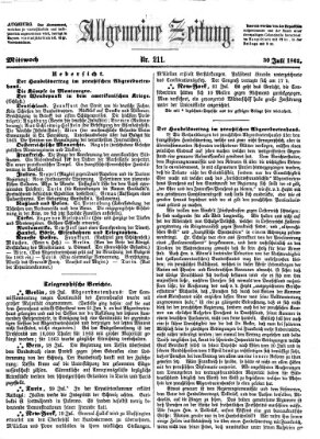 Allgemeine Zeitung Mittwoch 30. Juli 1862