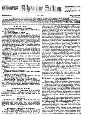 Allgemeine Zeitung Donnerstag 31. Juli 1862