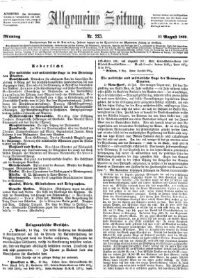 Allgemeine Zeitung Montag 11. August 1862