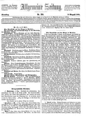 Allgemeine Zeitung Dienstag 12. August 1862