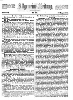 Allgemeine Zeitung Mittwoch 13. August 1862