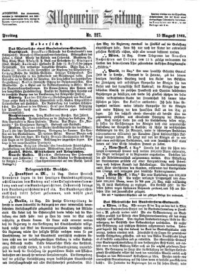 Allgemeine Zeitung Freitag 15. August 1862