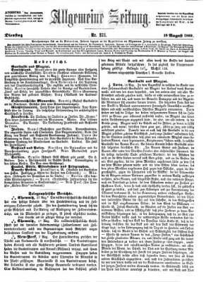 Allgemeine Zeitung Dienstag 19. August 1862