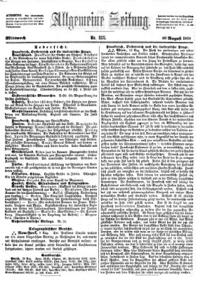 Allgemeine Zeitung Mittwoch 20. August 1862