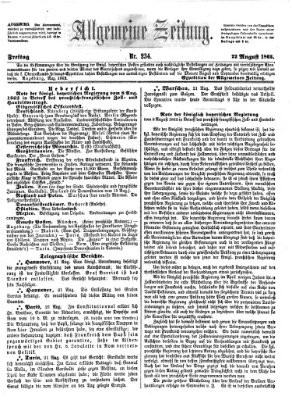 Allgemeine Zeitung Freitag 22. August 1862