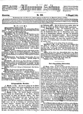 Allgemeine Zeitung Sonntag 24. August 1862