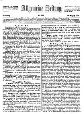 Allgemeine Zeitung Dienstag 26. August 1862