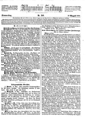 Allgemeine Zeitung Donnerstag 28. August 1862