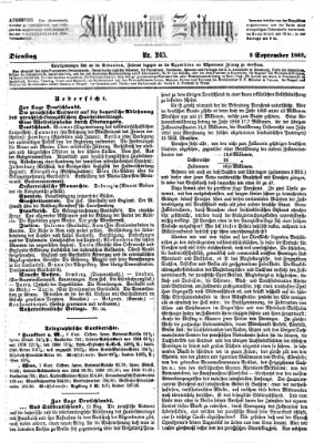 Allgemeine Zeitung Dienstag 2. September 1862