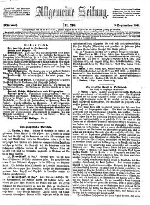 Allgemeine Zeitung Mittwoch 3. September 1862