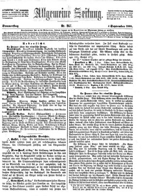 Allgemeine Zeitung Donnerstag 4. September 1862