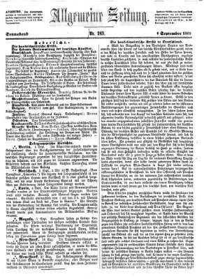 Allgemeine Zeitung Samstag 6. September 1862