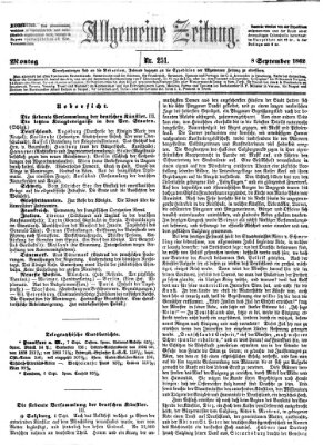 Allgemeine Zeitung Montag 8. September 1862