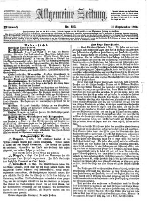 Allgemeine Zeitung Mittwoch 10. September 1862