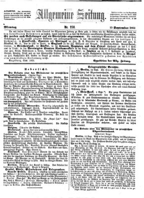 Allgemeine Zeitung Montag 15. September 1862