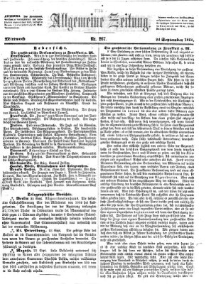 Allgemeine Zeitung Mittwoch 24. September 1862