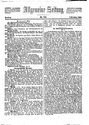 Allgemeine Zeitung Freitag 3. Oktober 1862