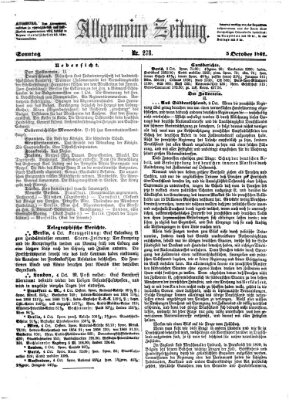 Allgemeine Zeitung Sonntag 5. Oktober 1862