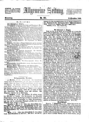 Allgemeine Zeitung Sonntag 12. Oktober 1862