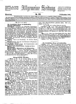 Allgemeine Zeitung Sonntag 19. Oktober 1862